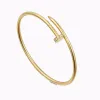 Nail Bracelet Female Designer Charm 25mm Gold Plated Cuff Ladies and Men Love Jewelry Gift