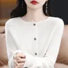 Kvinnors stickor Tees Oneck Cardigans Knitwears Sweaters For Women Clothing 100 Wool Spring Sticked Cashmere Coat Autumn Fashion Jackets Luxury Tops 230317