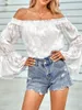 Camicette da donna Tetyseysh Chiffon Blome for Women Fareeve Off-Shoulder Solid Color Tops Summer Ladies Street Blusas Mujer Elegantes