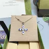 2023 Designer New Jewelry Collier Croix Pendentif Double couleur bleu blanc jaune noir motif émail hommes et femmes couple collier