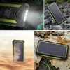 30000mAh Banco de energia solar à prova d'água Banco de energia Qi sem fio PowerBank para Samsung S22 Xiaomi Poverbank com luz de acampamento