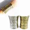 Bangle 1 pk Boho Vintage Tibetaanse punk Bronze metalen kleur snijwerk open uiteinde manchet armband armband armlet sieraden cadeau 2023