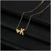 Pendanthalsband Fashion Creative Love 26 English Letters Simple Necklace Wild Peach Heart Short Clavicle Chain Drop Delivery Jewel Dhui8