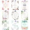 Cartes de voeux 50pcs / lot Invitations de mariage d'impression personnalisées transparentes de fleurs avec étiquette métallique dorée et enveloppe DIY Sweet 15 Invite 230317