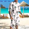 wangcai01 Chándales para hombre Hawaii Conjunto de chándal para hombre Impresión 3D 2 piezas Hombre Camiseta / Pantalones cortos Traje deportivo Tendencia casual Vacaciones en la playa Harajuku Ropa de verano 0318H23