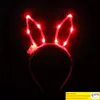 Kids Adults Bunny Ears LED Flashing Glow Headband Women Bar KTV Nightclub Dress Decor Glow Party Supplies