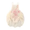 Clothing Sets Summer Cute Baby Girls Rompers Sleeveless Ruffles Lace Embroidery Jumpsuit Elegant Infant Princess Holiday Cotton Clothes