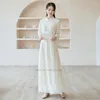 Etnik Giyim 2023 Çince Geliştirilmiş Qipao Geleneksel Cheongsam Elbise Kadın Ulusal Çiçek Nakış Vestidos Hanfu Zen