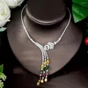 Necklace Earrings Set HIBRIDE Beautiful CZ Bridal And Water Drop Design Multicolor Women Bruids Sieraden Sets N-1085