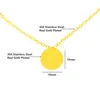Pendant Necklaces Minimal Disc Coin & Pendants Stainless Steel Jewelry Round Choker For Women Collares Mujer