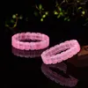 Dekorativa figurer 1PC Natural Rose Quartz Stones Armband Crystal Pink Healing Armband Bangles Ornament for Ladies 14mm smyckespresent