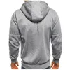 Fashion Fleece Hoodies Men Classic Design Casual Sweatshirts Long Sleeve Zipper Sports Hoodie Running Coats Grey Black Size M-XXXL for Male