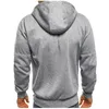 Mode Fleece Hoodies Männer Klassisches Design Casual Sweatshirts Langarm Reißverschluss Sport Hoodie Laufmäntel Grau Schwarz Größe M-XXXL für Männer