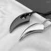 Pendant Necklaces Geometric Wolf Tooth Spike Men Stainless Steel Necklace Amulets Jewelry