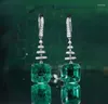 Boucles d'oreilles pendantes Emerald Luxury Fashion All-match Stud pour femme Bijoux vintage