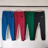 2023 Nuovo stile Green Blue Red Black Patchwork Rhude Panelli della tuta Donne 1 Pantaloni casuali da ricamo in cotone jogger7ela