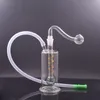 Mini Small Coloful Glass Oil Burner Bong Water Pipes Inline Matrix Perc 10mm Joint Recycler Ice Catcher Dab Rig con tubo e tubo flessibile per bruciatore a nafta in vetro piegato