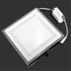 Downlights 6W 9W 12W 18W 24W LED-panel Downlight Square Glass Tak infällda lampor Spot Light AC85-265V med adapter