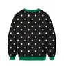 Herentruien mannen dames elf polka dots lelijk kersttrui paar bemanning nek xmas jumpers 3d grappig gedrukt herfst winter sweatshirt