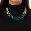 Chaînes Lacteo Exagéré Épais Acrylique Twist Chaîne Collier Mix Couleur Lien OT Fermoir Ras Du Cou Pour Femmes Bijoux Sur Le Cou Parti Hip Hop