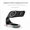 Support de charge rapide sans fil 4 en 1 Dock 15W Chargeur Charge magnétique multifonctionnelle Compatible avec MagSafe pour iPhone 14 Pro Max 13 12 Apple Watch AirPods