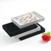 Jewelry Pouches Velvet Ring Holder Organizer Tray Earring Display Stand For Show Small Accessories Storage Box