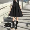 Arbetsklänningar japanska college tvådelar set kvinnor kortärmad fluga slips skjorta vikar bälte rem klänning vestidos mini kawaii girly kjol