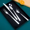 Zestawy zastawy stołowej 304 Zestaw stoliki ze stali nierdzewnej Western Steak Knife Fork Soup Spoon Cutlery Sets160GSM