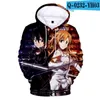 Sweats à capuche pour hommes 2023 Anime Swort Art en ligne hommes à capuche noir épéiste Kirigaya Kazuto 3D grande taille cravate teinture Harajuku sweat 4XL