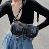 Borse da donna vintage nere con cilindro sotto le ascelle Borsa a tracolla da donna con design a doppia tasca Borse da borsa in pelle PU femminili di moda