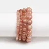 Strand Natural Sunstone Gem Stone Bracelet Perlé Guérison Reiki Yoga Méditation Énergie Bracelets Bijoux Faits À La Main Cadeau Pour Hommes Femmes