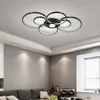 Chandeliers Circular Acrylic Aluminum Modern Led Ceiling Lamp For Living Room And Bedroom Black Gold Mounted 110V 220V