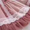 Girl's Dresses New Christmas Kid Pink Wedding Evening Birthday Party Dress for Mother Baby Girl Matching Come Children Infant