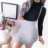 Casual Dresses Women Spring Summer Knitted Mini Suspender Wrap Skirt High Waisted Bodycon Sleeveless Solid Brace Dress For Womens US