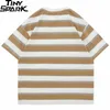 Męskie tshirty 2023 Mężczyźni Tshirt Hip Hop Streetwear Striped T Shirt Harajuku bawełny swobodny luźne tshirt letnie topy krótkie rękaw