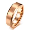 Pierścionki ślubne Modna węglik wolframowy dla mężczyzn Zespoły Rose Gold Kolor Casual Fine Biżuter Prezent Homem Anillos 6mm