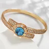 Bangle trendiga armband för kvinnor gjorda med kristaller från Österrike mode koreansk stil lyxiga hand smycken födelsedagspresenter