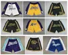 Just Don Lakers Short de basket-ball Angeles Mamba Los Bryant Sports Hip Pop Pantalon de course d'été avec poche zippée cousue jaune blanc