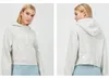 LU LU Lemons s Women Autumn Hoodies Sweatshirt Yoga Suit Jacket Ladies Gym Coat Hf Zipper Fleece Loose Workout Puover Hoodie Sweathirt Ladie Loo