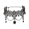 Chains Handmade Princess Black Lace Neck Choker Necklace Short For Women Lolita Cute Gothic Jewelry