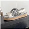 Blade Damen Hanfseil gewebte Metallkette Sandale Slipper Designer Mode Luxus elegant schlichtes Material flache Schuhe komfortables Design