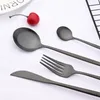 Dinnerware Sets Rose Gold Matte Cutlery Set Cake Fork Dinner Knife Ice Spoon Stainless Steel Tableware Restaurant Home Silverware