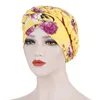 Beanies Beanie/Skull Caps Women Floral Braid India Hat Muslim Ruffle Cancer Chemo Beanie Turban Wrap Cap Flower Printed Cotton Hatts Accessor