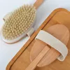 Bath Brushes Sponges Scrubbers Woody Long Handle Bath Brushe Wood Color Detachable Back Rub Tools Bristles Cleaning Brush Bathroom dh999