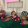 Dekoration Metal Gold Flower Stands Centerpieces Wedding Table Centerpiece Tall Crystal Road blommor Rack Event Imake668