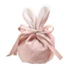 Emballage cadeau dessin animé oreille velours sacs support de stockage bonbons biscuit emballage sac pâques mariage anniversaire