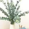 Flores decorativas 3 PCs faux eucalyptus hastes folhas artificiais pulverizam galhos falsos