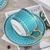 Cups Saucers Nordic Ins British Style Coffee Cup Saucer Set With Golden Handle Bone China Ceramic Mug Cafe Espresso Tea Drinkware 200ml
