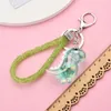 Keychains Fashion Crystal Dinosaur Keychain Bag Pendant Färgglad akryl Animal Keyring för kvinnor Män bilkedjor Tillbehör