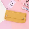 Party Favor Japanese Solid Color Oxford Cloth Pencil Case Simple Capacity Pencil Case for Children Student